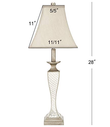 Lámpara de mesa SAFAVIEH plateada con pantalla crema 28 pulg miniatura 3