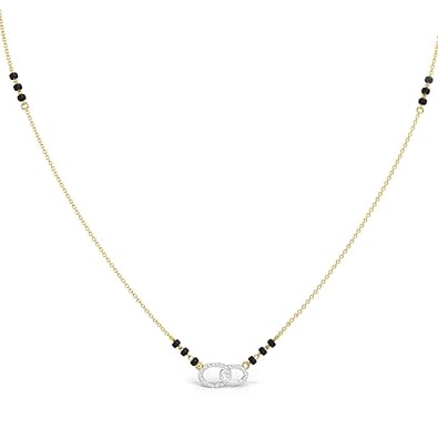 Glowzi Jewellery american diamond traditional short Wedding mangalsutra for women
