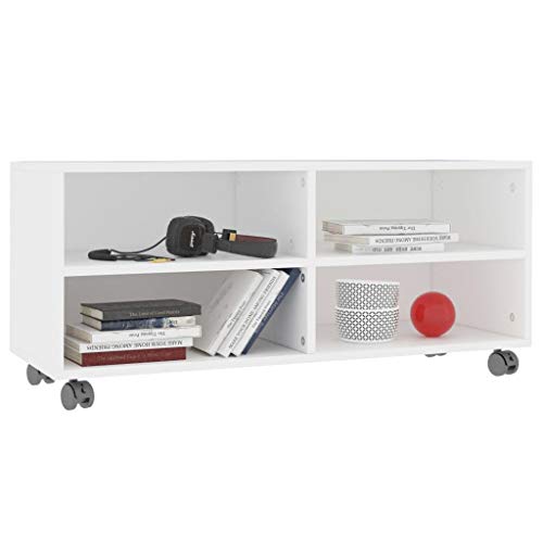 vidaXL-Mueble-para-TV-con-Ruedas-Aglomerado-Blanco-90x35x35cm-Mobiliario-Hogar-Accesorios-Centro-Entretenimiento-y-Multimedia-Diseno-Moderno-Practico