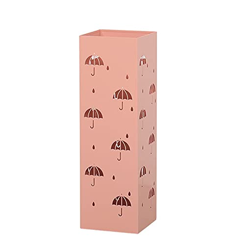 Seau à parapluie en fer forgé rose, rangement haut de gamme