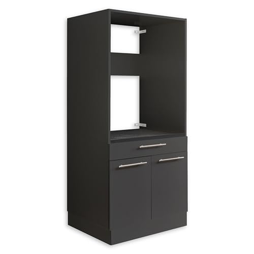 Preisvergleich Produktbild LAUNDREEZY Waschmaschinenschrank, Anthrazit - Waschmaschinen-Überbauschrank TÜV-zertifiziert mit viel Stauraum - 67,5 x 162 x 67,5 cm (B / H / T)
