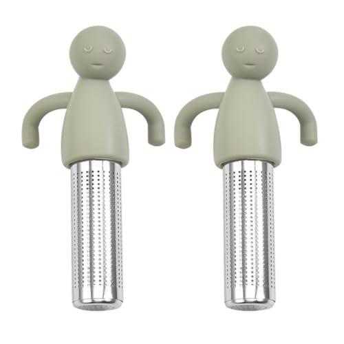WeddHuis 2 Pezzi Infusore Tè 304 Acciaio Inox Teefilter con Manico Tea Sieb Tea Ei Teesieb Tazza Filtro Fine Mesh per Tè Sfuso Caffè Spezie (grigio)