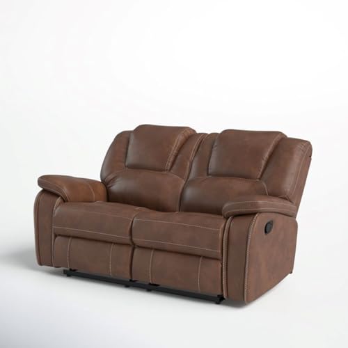 Image of Torque - Alfex 2 Seater Leatherette Manual Recliner | Recliner Sofa /Chair for Living Room, Bedroom, Office | 1 Year Warranty - Brown