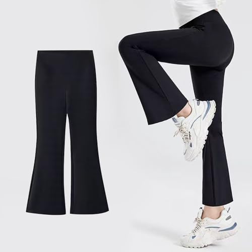 Moonker Teen Girls Skinny Bell-Bottom Pants Stretchy Elastic High Waist Flared Trousers Solid Trendy Casual3