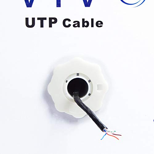 Vivo Black 500Ft Bulk Cat6, Cca Ethernet Cable, 23 Awg, Utp Pull Box, Cat-6 Wire, Waterproof, Outdoor, Direct Burial Cable-V012 #TOP3