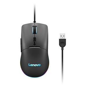 Lenovo M210 RGB Gaming-Maus (7 Tasten, RGB-Licht mit 3 Zonen, 8000 DPI, 300 IPS, 35 G, 1000 Hz), Schwarz