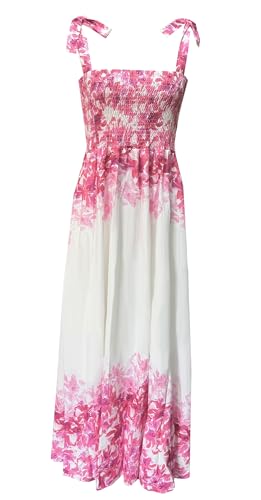 Image of kinstell Women's Summer Boho Spaghetti Strap Square Neck Ruffle Casual Flowy Long Dress Beach Swing Party Maxi Dress