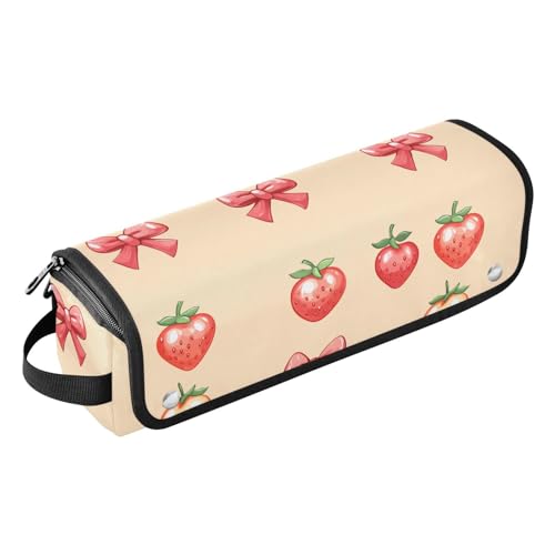 Bolsa de viaje para herramientas de cabello Strawberry Marble, resistente al calor, para planchas y rizadores, organizador portátil miniatura 1