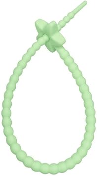 1Pc 22CM Silicone Reusable Bag Ties Twist Wire Fasten Cable Zip Tie Headset Data Line UniversalGreen