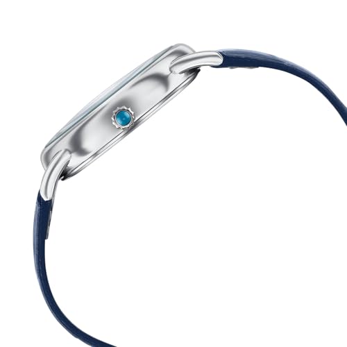 Image of Sonata Poze 8 Quartz Analog Northern Lights Inspired Watch for Unisex with Blue Luminous Dial & Dark Blue Leather Strap - SP70100SL03W