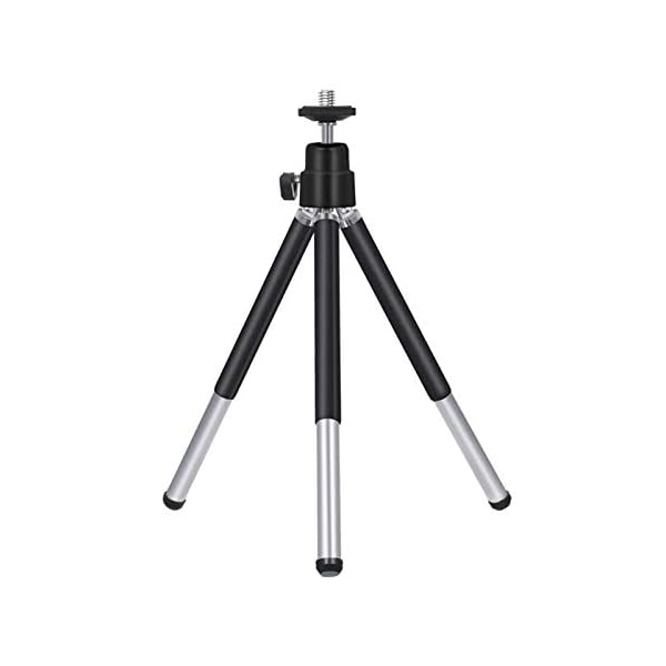 Leichtes Mini-Stativ, tragbar und verstellbar, Aluminium-Webcam-Stativ mit 360°-Drehung und 6,35 mm Befestigungsschraube…