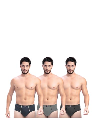 Image of Milton Mens Pure Cotton Solid Briefs with Inner Elastic|Premium Soft Breathable Underwear for Men|Comfort-Fit Waistband for All-Day Wear|Multi-Color, Color Name May Vary as per Availability|Pack of 3