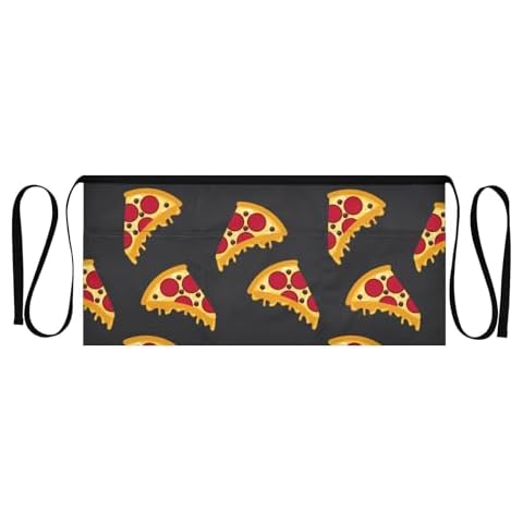 Selerdon Pizza Server Apron Half Waist Aprons Chef Apron for Women Men Home Cooking Cover