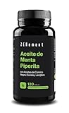 Aceite Esencial de Menta Piperita con Aceite de Comino Negro, Canela y Jengibre - 120 Cápsulas Blandas, Fórmula Sinérgica con 500mg, Salud Digestiva, 40% Mentol, 20% Mentona, 100% Natural - Zenement