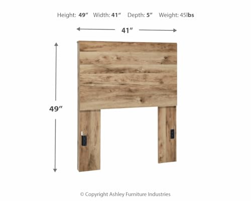 Image of Signature Design by Ashley Hyanna Twin Panel Headboard Only, Golden Rustic