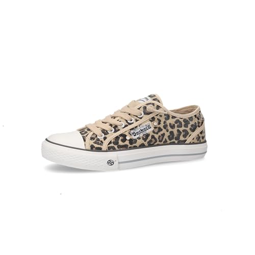 Dockers by Gerli Damen Low-Top Sneaker Frauen Halbschuhe straßenschuhe Strassenschuhe Sportschuhe Freizeitschuhe schwarz/braun 39 EU