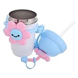 LEDMOMO ポータブル車用加熱カップ 保温 ストロー付き 再利用可能なコーヒーマグ 耐久性素材 長移動に便利 旅行 日常通勤用