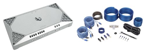 Audiosavings Bundle:(1) Infinity M704A 400w RMS 4 Channel Marine Amplifier Class D Boat Amp Bundle with (1) Rockville RWK42 4 Gauge 4 Chan Car Amp Wiring Installation Wire Kit (2) RCA's (Items 2)