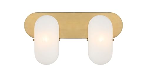 Minka Lavery 3702-732 Heathcote 2 Light 16" Wide Bathroom Vanity Light - Legacy Brass with Etched Alabaster Glass by Minka Lavery - Used condition - Image 4