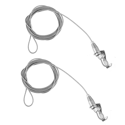 SOLUSTRE Curtain Bed Lanyard Stainless Steel Hanging Wire Ropes 2 Pieces 2.4m No Drilling Required