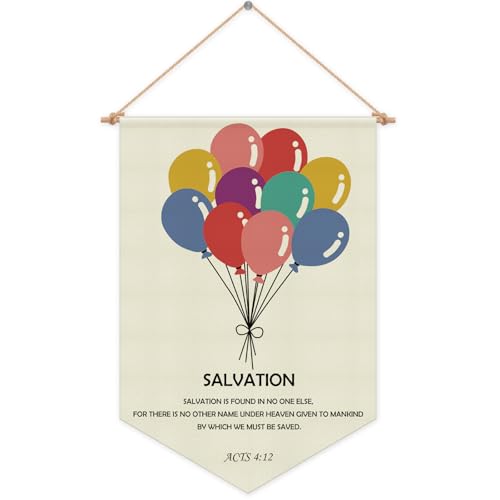 Christian Bible Verse Inspirational Hanging Pennant Flag Banner Christian Inspirational Gifts Religious Scripture Wall Sign Decor for Nursery Living Room Bedroom Kids Room Christmas Birthday Gifts