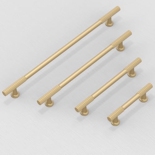 Image of 10 Pack Brushed Gold Cabinet Pulls 5 Inch(128mm) Kitchen Cabinet Handles Cabinet Hardware for Drawer Pulls