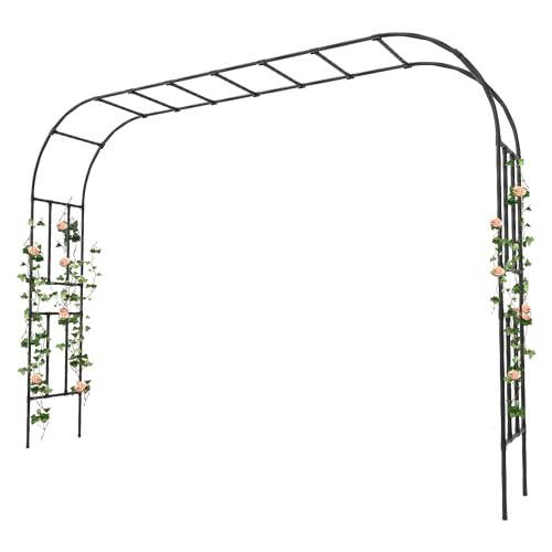 Carotex Garden Arch, 126''x94.5'' Arbor Trellis, Trellis for Climbing Plants Outdoor, Garden Arch Arbor for Flower, Climbing Vine Vegetable, Fruit and Lawn(Black)