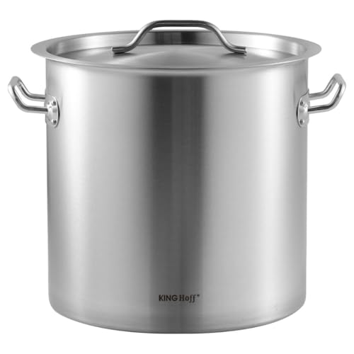 Kinghoff KH-1961 Casserole gastronomique en acier inoxydable 28 cm 17 l