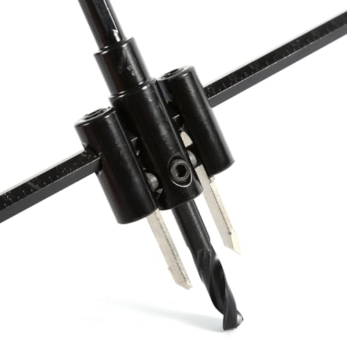 Tnfeeon Fresa per Legno, Fresa per Fori Circolari Regolabile per Buoni Cerchi in Legno e Plastica, Adatta per Progetti Fai da Te e Carpenteria