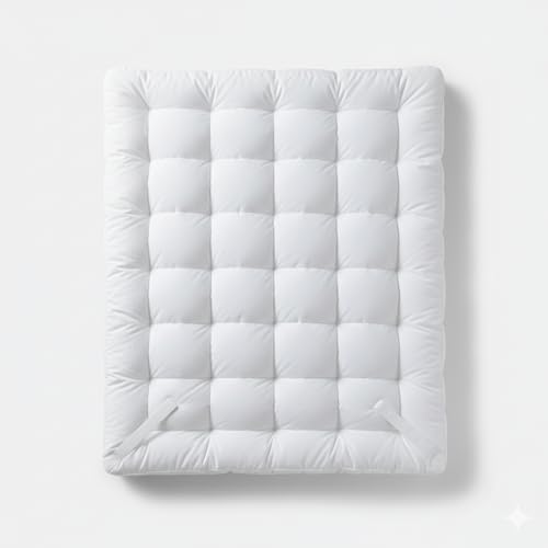 Luxury Extra Thick Mattress Topper|Orthopedic Support, Hypoallergenic Soft Mattress Protector with Elastic Corner Straps, Deep Sleep Comfort Single,Double,King,Super King. (Single)