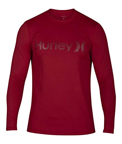 Hurley Men's One & Only Long Sleeve Sun Protection Rashguard, Team Crimson, M
