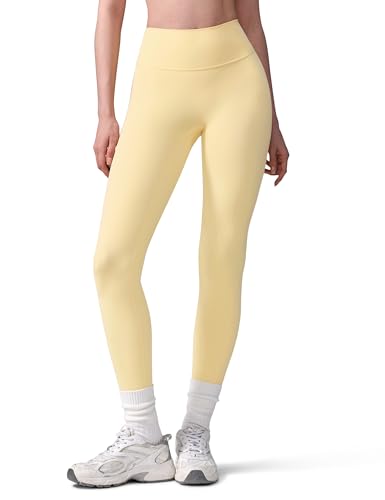INGIA Womens High Waist No Front Seam Scrunch Butt Leggings Workouts 25 Inches V-Back Scrunch Booty Gym Yoga Pants Butter Small