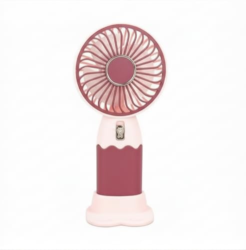 Image of MIRADH Mini Handheld Fan (Upto 2 Hours Running) Rechargeable Battery Operated Portable Fan, Desk Fan, Carry It Anywhere (PINK)