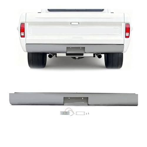 HECASA Rear Roll Pan Compatible with 1967-1972 Ford F100 Pickup Fleetside Models Truck Steel Rollpan with LED, Center Plate Box Electrophoresis