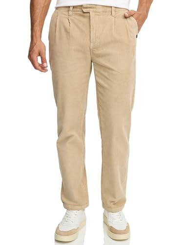 Indicode Pantalones de pana para hombre INGustaf con elástico de algodón | Pantalones para hombre, Crema irlandesa., 33W / 34L