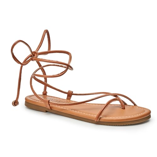 SANDALUP Sandals Women Dressy Strappy Gladiator Dress Summer Lace up Flat Sandals for Women