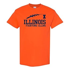 UGP Campus Apparel AS1131 – Illinois Fighting Illini Football Horizon T Shirt – 2X-Large – Orange