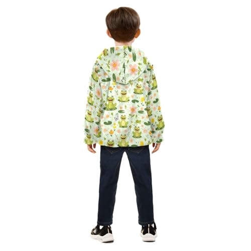 CHIFIGNO Cute Frog Green Toddler Coats Sweatshirt Jacket Sweatshirt Toddler Boy Fall Jacket Boy Winter Coat 9-10Y4