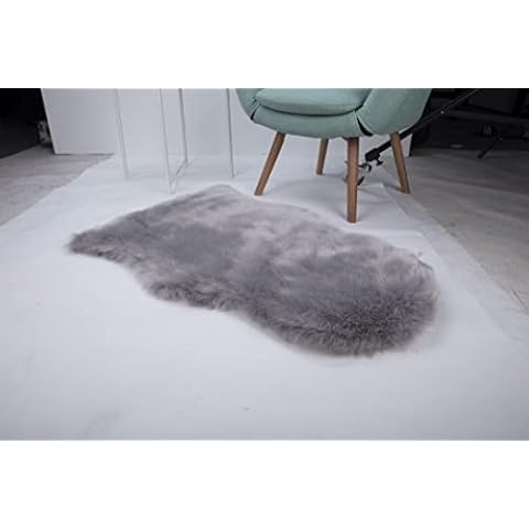 Woolous Super Soft Faux Sheepskin Rug for Chair Cover Seat Cushion Pad, Modern Fur Rug Bedroom Sofa Floor Living Room, Shaggy Area Rugs of Baby 2x3 Feet（Light Grey） Cover