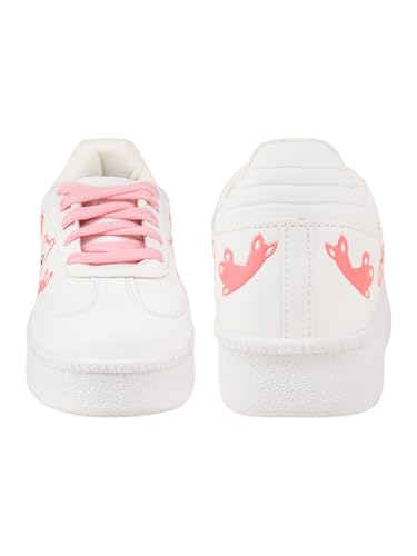 Image of Shoetopia Women's Casual Sneakers | Lace-Up Low-Top Shoes with Cushioned Sole | Trendy Daily Footwear Walking Shoes