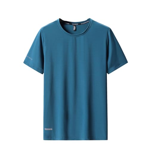 Ice Silk Stretchy Breathable Mesh T-Shirt, Quick Dry Workout Shirts, Short Sleeve Athletic Running T-Shirts for Men