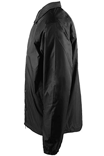 Shaka Wear Men’s Coach Jacket – Classic Windbreaker Nylon Water Resistance Relaxed Fit Snaps Blank Coat3