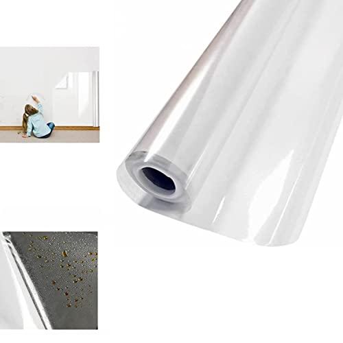 Electrostatic Absorption Wall Protective Film,Self-Adhesive Removable Clear Wall Protector,Oil Proof Waterproof Kitchen Furniture Sticker,No Glue Easy to Clean Wallpaper. (17.7*118.1 inch) Cover