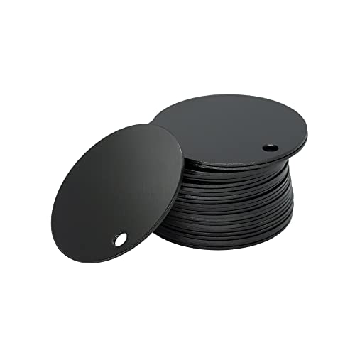 Round Aluminum Engraving Blanks Tags Stamping Blanks 25 Pack Diameter 4 cm (Black) - Image 3