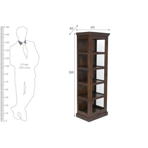 Image of The Attic Indiana Kitchen Cabinet Honey, Multipurpose Cabinet for Bedroom Living Room Study bar, Solid Wood Bookshelf /Kitchen Cabinet, Solid Mango Wood, Honey Matte Finish