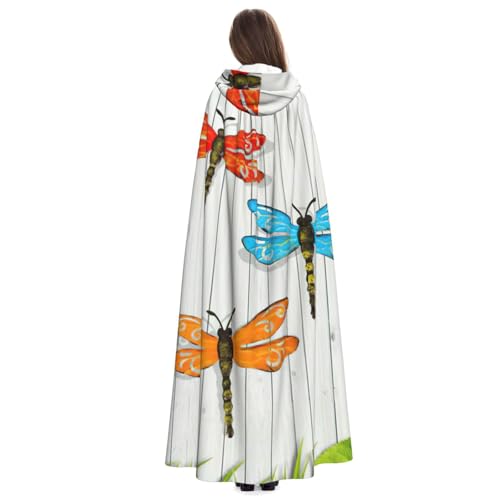 Cape à capuche imprimé libellule le cadeau original pour passionnés de cosplay