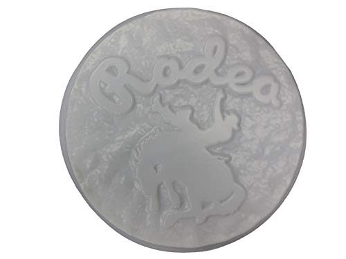 16 inch Round Cowboy Bucking Horse Rodeo Plastic Craft Mold use with Concrete or Cement for Making Stepping Stones 1129