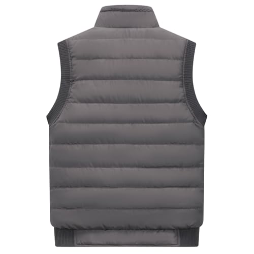 Image of Msmsse Men's Outerwear Vests Winter Quilted Padded Vest Gilet Stand Collar Warm Puffer Vest