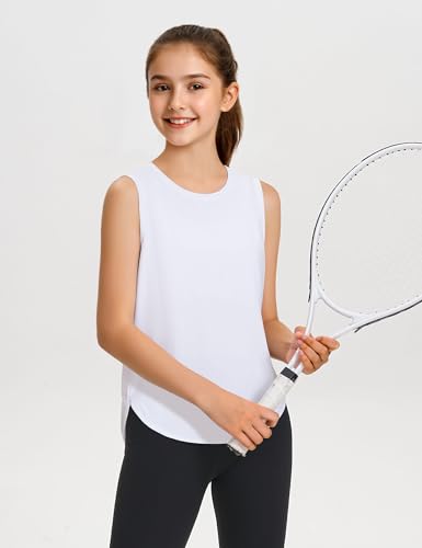 Image of JOCMIC Girls Tank Tops Quick Dry Athletic Sleeveless Shirts UPF50+
