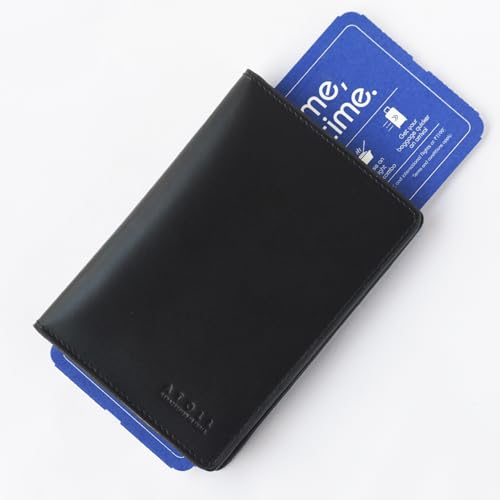 Image of Atoll Unisex Genuine Leather Passport Holder & Travel Wallets & Document Organizer | Premium & Durable Passport Cover with Sim Ejector & Sim Slots, Black